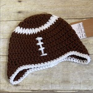 Crochet Football Baby Hat 3-6 Months